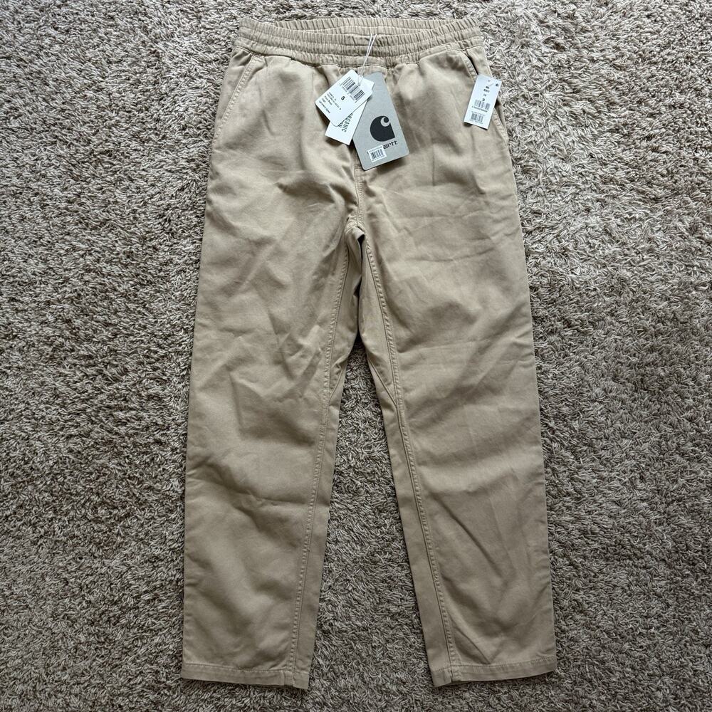 NWT Carhartt WIP Flint Pants Wall Khaki Tan Carpenter Work Pants Mens Size Small